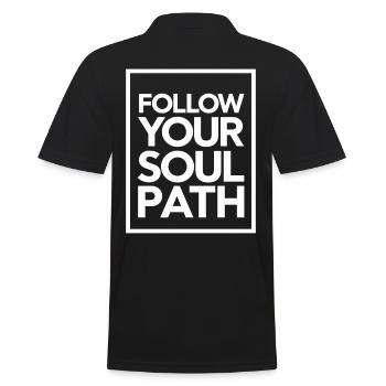 Follow Your Soul Path Inspiring - Men's Polo Shirt - black - Back - Kai (181cm)