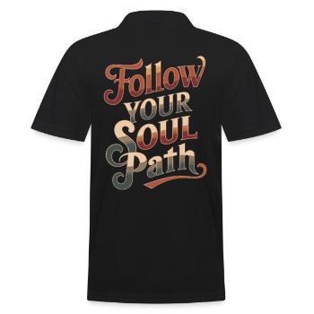 Suivez le chemin de votre âme Citation inspirante - Polo Homme - noir - Dos - Kai (181cm)