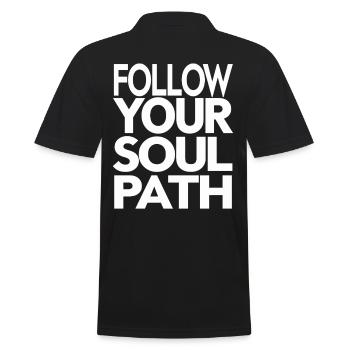 Follow Your Soul Path Inspirational - Men's Polo Shirt - black - Back - Kai (181cm)