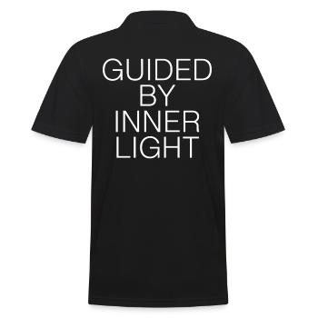 Guided by Inner Light Inspirational - Men's Polo Shirt - black - Back - Kai (181cm)