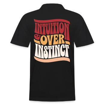 Intuition Statt Instinkt Inspirierende - Männer Poloshirt - Schwarz - Hinten - Kai (181cm)