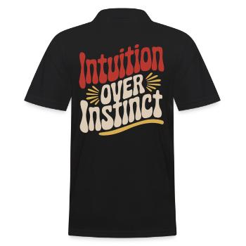 Intuition Über Instinkt Inspirierendes - Männer Poloshirt - Schwarz - Hinten - Kai (181cm)