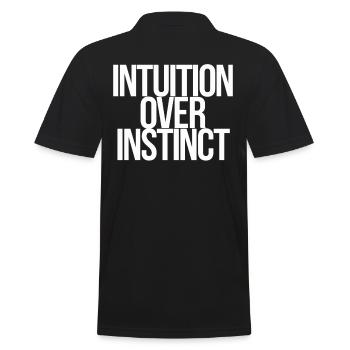 Intuition Statt Instinkt Inspirierendes - Männer Poloshirt - Schwarz - Hinten - Kai (181cm)