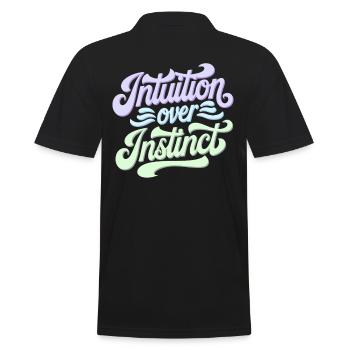 Intuition Über Instinkt Inspirierendes - Männer Poloshirt - Schwarz - Hinten - Kai (181cm)