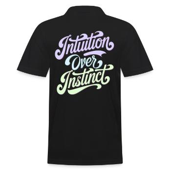 Intuition Über Instinkt Inspirierendes - Männer Poloshirt - Schwarz - Hinten - Kai (181cm)