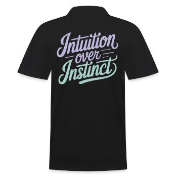 Intuition Über Instinkt Inspirierendes Zitat - Männer Poloshirt - Schwarz - Hinten - Kai (181cm)