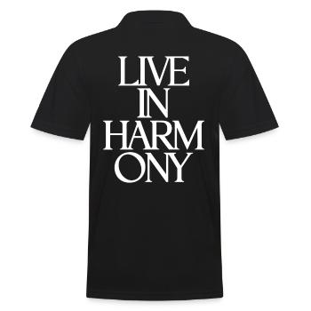 Living in harmony Inspiring - Men's Polo Shirt - black - Back - Kai (181cm)