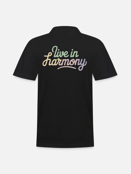 Live In Harmony Inspirational - Men's Polo Shirt - black