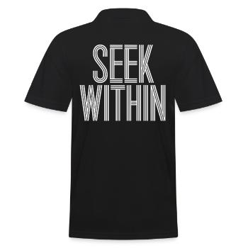 Inspire Your Spirituality with 'Seek Within' - Men's Polo Shirt - black - Back - Kai (181cm)