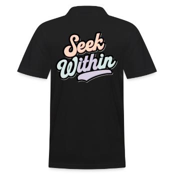 Find inner wisdom inspired - Men's Polo Shirt - black - Back - Kai (181cm)