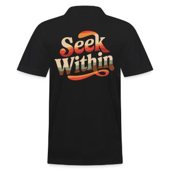 Suche In Dir Inspiriert Spiritualität - Männer Poloshirt - Schwarz - Hinten - Kai (181cm)
