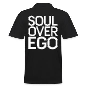 Soul Over Ego Inspirational Spirituality Quotes - Men's Polo Shirt - black - Back - Kai (181cm)