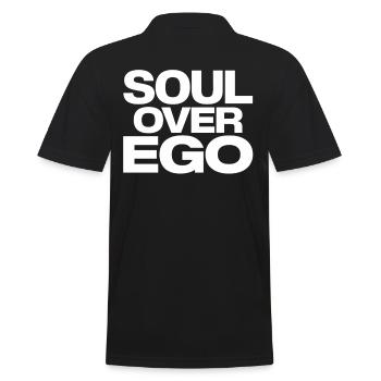 Spirituality Quote Soul Over Ego - Men's Polo Shirt - black - Back - Kai (181cm)