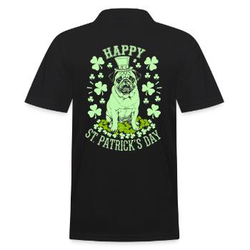 Bonne Saint-Patrick avec trèfles - Polo Homme - noir - Dos - Kai (181cm)