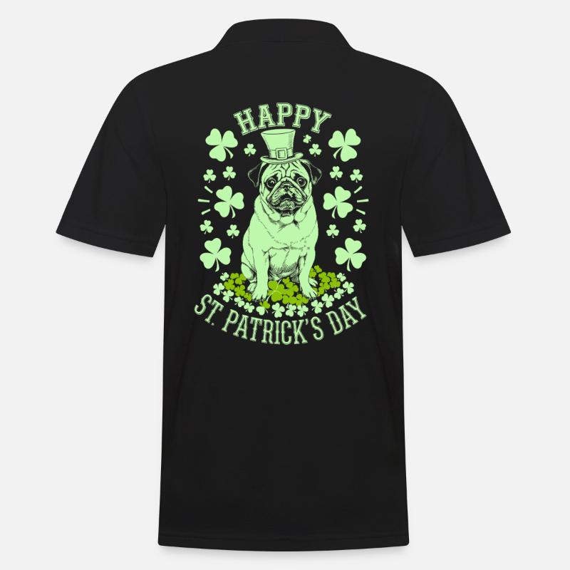 Bonne Saint-Patrick avec trèfles - Polo Homme - noir