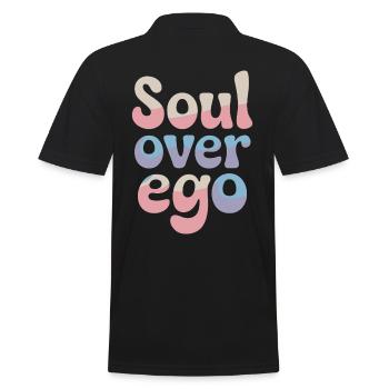 Soul Over Ego Spirituality Quote - Men's Polo Shirt - black - Back - Kai (181cm)