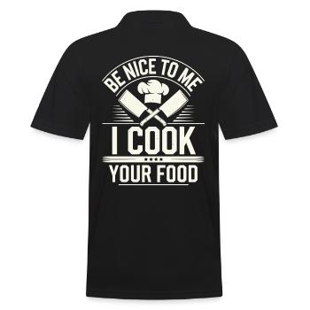 Sois gentil avec moi, je vais cuisiner ta nourriture - Polo Homme - noir - Dos - Kai (181cm)