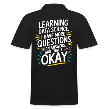 Lernen Data Science Fragen Mehr Antworten Okay - Männer Poloshirt - Schwarz - Hinten - Kai (181cm)