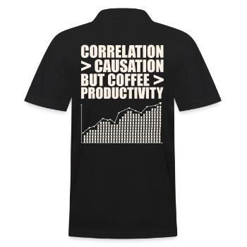 Data Scientists: Correlation Greater - Men's Polo Shirt - black - Back - Kai (181cm)