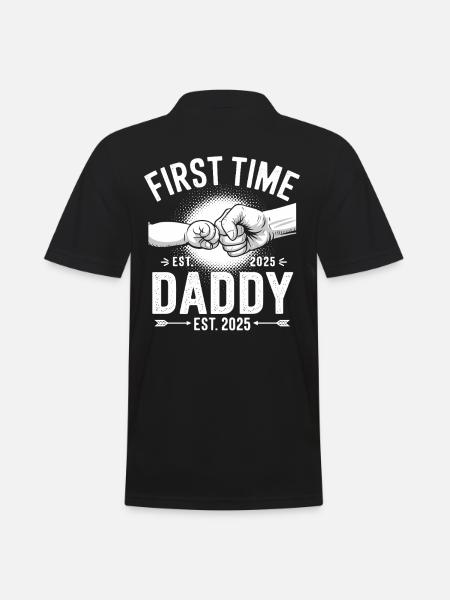 First time dad since 2025 - Men's Polo Shirt - black