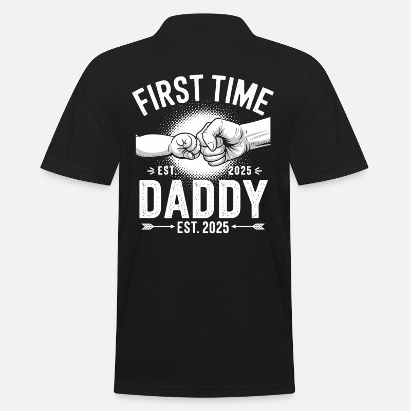 First time dad since 2025 - Men's Polo Shirt - black