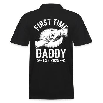 Zum Ersten Mal Papa Est. 2025 - Männer Poloshirt - Schwarz - Hinten - Kai (181cm)