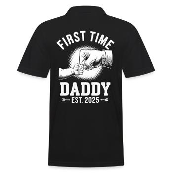 First Time Papa Est. 2025 Pride - Men's Polo Shirt - black - Back - Kai (181cm)