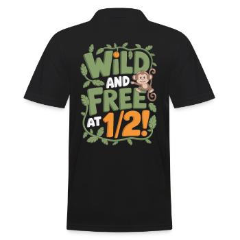 Wild and Free Half Year Birthday 1/2 - Men's Polo Shirt - black - Back - Kai (181cm)