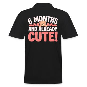 Half-year-old birthday six months and already sweet - Men's Polo Shirt - black - Back - Kai (181cm)
