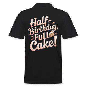Halbgeburtstag Voller Kuchen Spaß Und Freude - Männer Poloshirt - Schwarz - Hinten - Kai (181cm)