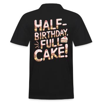 Demi-anniversaire plein de joie de gâteau - Polo Homme - noir - Dos - Kai (181cm)