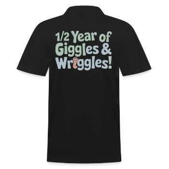 Six months of laughter and wiggling half-year-olds - Men's Polo Shirt - black - Back - Kai (181cm)