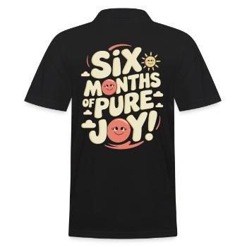 Six months of Reiner Freude half-year birthday - Men's Polo Shirt - black - Back - Kai (181cm)