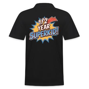 Half Year Superchild Birthday Joy - Men's Polo Shirt - black - Back - Kai (181cm)