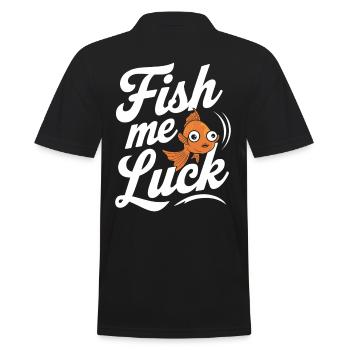 Fish Me Luck Motif de pêche amusant - Polo Homme - noir - Dos - Kai (181cm)