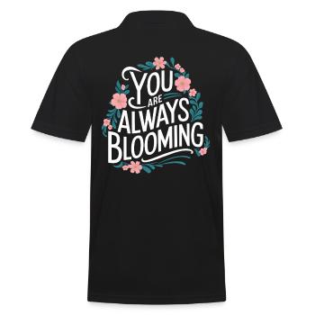Du Blühst Immer Auf Blumenmotiv - Männer Poloshirt - Schwarz - Hinten - Kai (181cm)