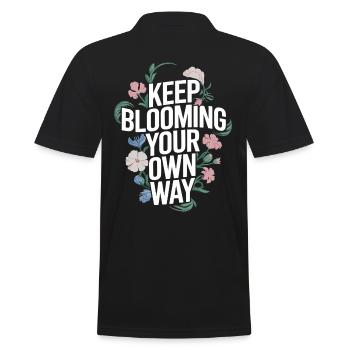 Keep Blooming Your Own Way Botanisch - Männer Poloshirt - Schwarz - Hinten - Kai (181cm)