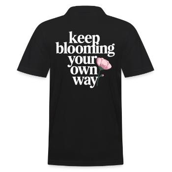 Keep Blooming Your Own Way Blume - Männer Poloshirt - Schwarz - Hinten - Kai (181cm)