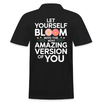 Lass Dich Zur Besten Version Erblühen - Männer Poloshirt - Schwarz - Hinten - Kai (181cm)
