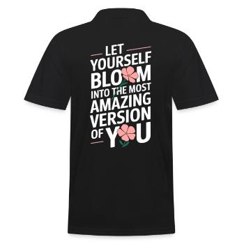 Entfalte Dich Zur Besten Version Deiner Selbst - Männer Poloshirt - Schwarz - Hinten - Kai (181cm)