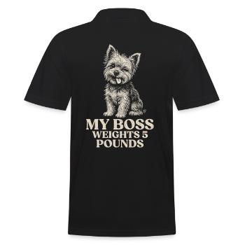 Yorkshire Terrier Owner My Weighs 5 Pounds - Men's Polo Shirt - black - Back - Kai (181cm)