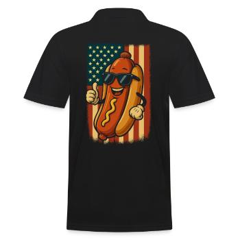 Saucisse patriotique des États-Unis avec des lunettes de soleil Hot Dog - Polo Homme - noir - Dos - Kai (181cm)