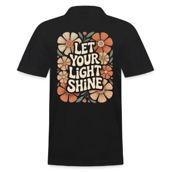 Boho Blumen Lass Dein Licht Leuchten Zitat - Männer Poloshirt - Schwarz - Hinten - Kai (181cm)