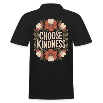 Choose Kindness Inspirational Quote - Men's Polo Shirt - black - Back - Kai (181cm)