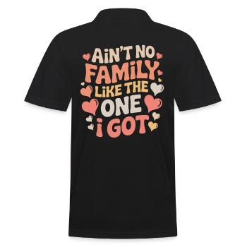 No family like my dear family - Men's Polo Shirt - black - Back - Kai (181cm)