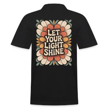 Let Your Light Shine Flowers Vintage - Men's Polo Shirt - black - Back - Kai (181cm)