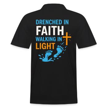 Baptized in faith, walking in the light - Men's Polo Shirt - black - Back - Kai (181cm)