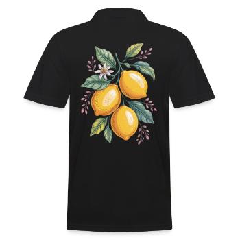 Magie des agrumes bohèmes avec des fleurs et des feuilles - Polo Homme - noir - Dos - Kai (181cm)