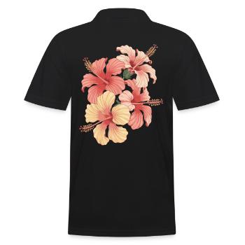 Inspiration fleurs exotiques d’hibiscus - Polo Homme - noir - Dos - Kai (181cm)
