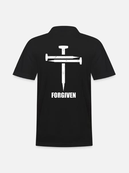 3 Nails Cross Symbol Christian Forgive - Men's Polo Shirt - black